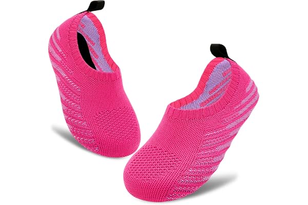 ANLUKE Kids Water Shoes Quick-Dry Barefoot Aqua Socks for Beach Swim | Toddler Slippers, Lightweight Slip-On, Breathable Mesh, Stretch Fabric, Machine-Washable, Outdoor, Travel, Camping