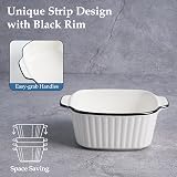 NUTRIUPS 13 Oz Ceramic Baking Dishes Set of 4 Square with Handles Ribbed Design view 3