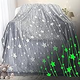 Glow in The Dark Star Blanket for Women/Girls, Star Gifts for Kids 3-12, Soft Blankets for Girls 40"x60"
