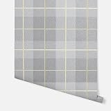 Arthouse Ochre Grey Tartan Check Wallpaper Vinyl 10.05m x 53cm Hard Wearing view 4