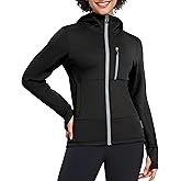 Little Donkey Andy Women's Winter Lightweight Warm Fleece Running Jacket Breathable Thumbholes Thermal Hiking Jacket