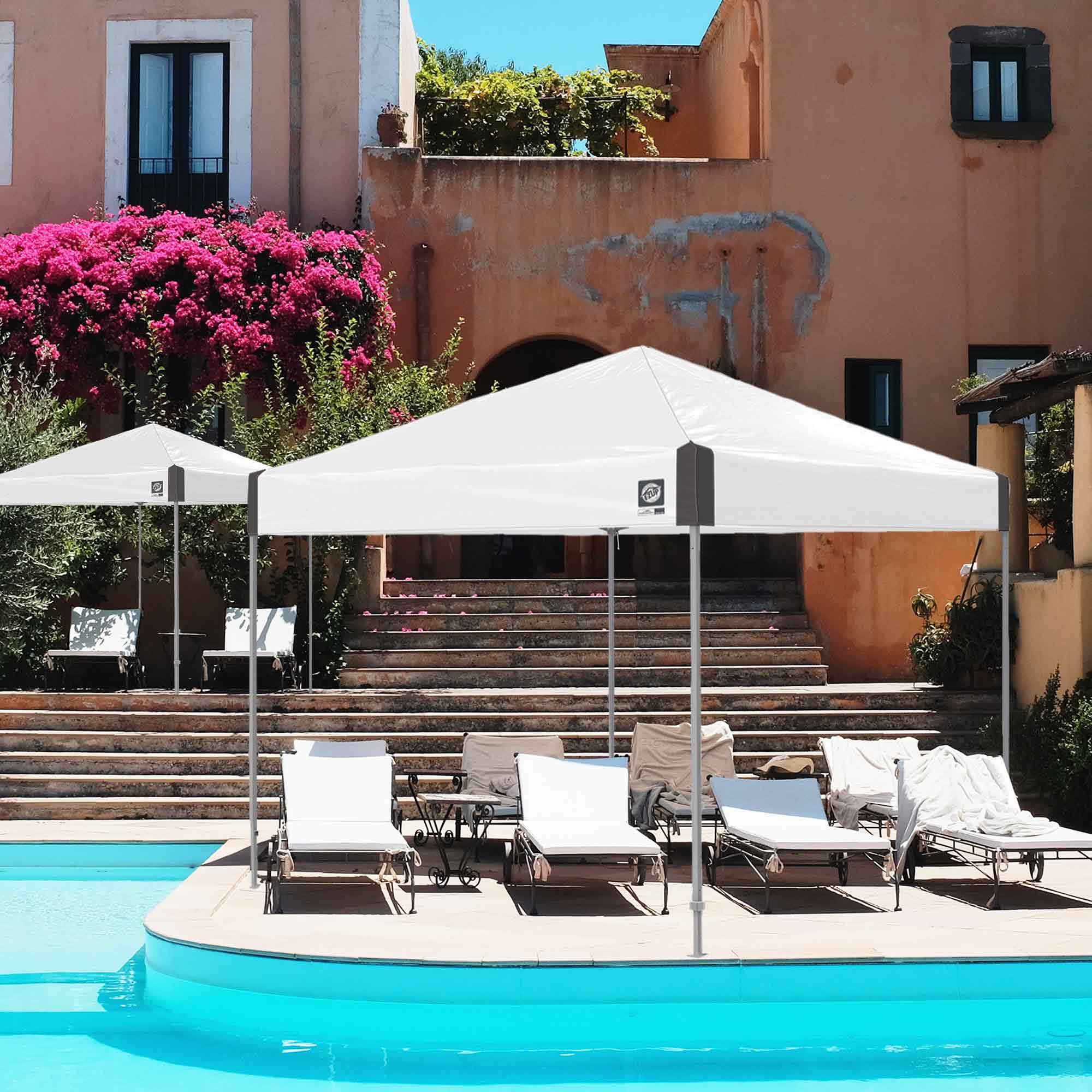 E-Z UP Ambassador Instant Shelter Canopy, 10 by 10, White Slate