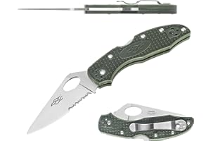 Firebird GANZO F759MS-GR Pocket Folding Knife 440C Stainless Steel Serrated Blade Anti-Slip Handle with Clip Fishing Camping Outdoor EDC Utility Pocket Knife (Green)