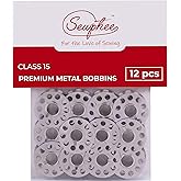 Class 15 Metal Bobbins for Sewing Machine – Compatible with Brother, Singer, Janome, Kenmore, Babylock – Front Loading Sewing