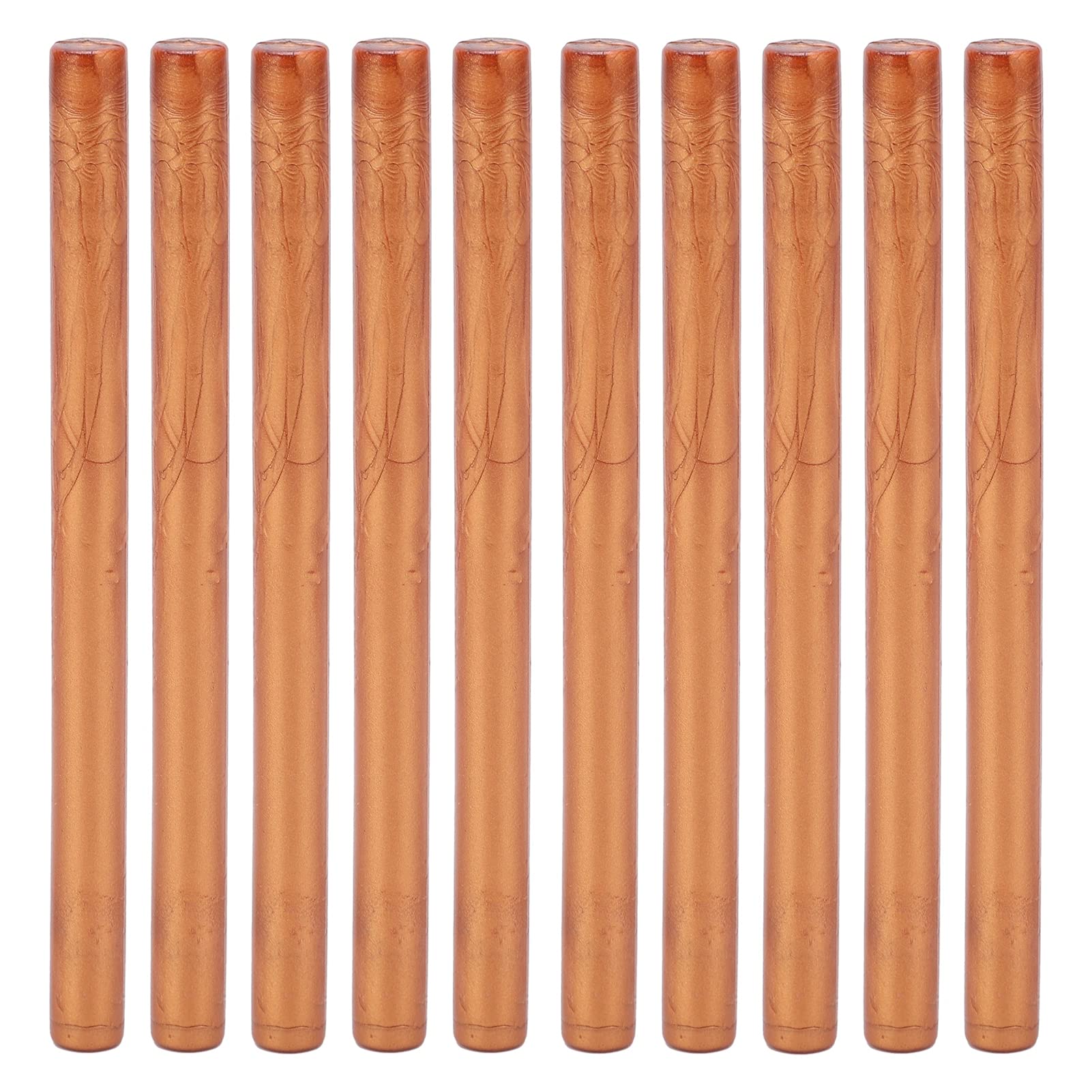 Sealing Wax Stick, 10Pcs Convenient Smokeless Flexible Hot Seal Sticks for DIY Wedding Invitation Decoration Envelopes Cards Wine Packages Gift Wrapping(Copper and gold)