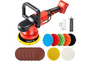 IRONFIST Cordless Orbital Polisher Compatible with Milwaukee M18 Battery, Car Polishing Waxer Machine 6inch work disk with brushless motor 6 speeds 750-6800RPM, (No Battery)