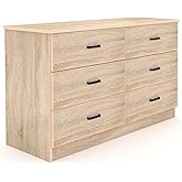 Bigbiglife Dresser for Bedroom, 6 Drawer Double Dresser, Modern Chest of Drawers with Deep Drawers, TV Stand Large Storage Or