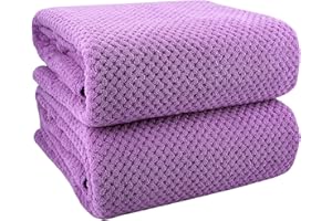 ANKING 40x80 Inches Bath Sheets Extra Large Bath Towels for Adults Super Soft Quick Dry Light Weight Lint Free Microfiber Shower Towels (Lavender, 2Pack)…