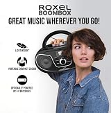 Roxel RCD-S70BT Portable Boombox CD Player with Remote Black view 4