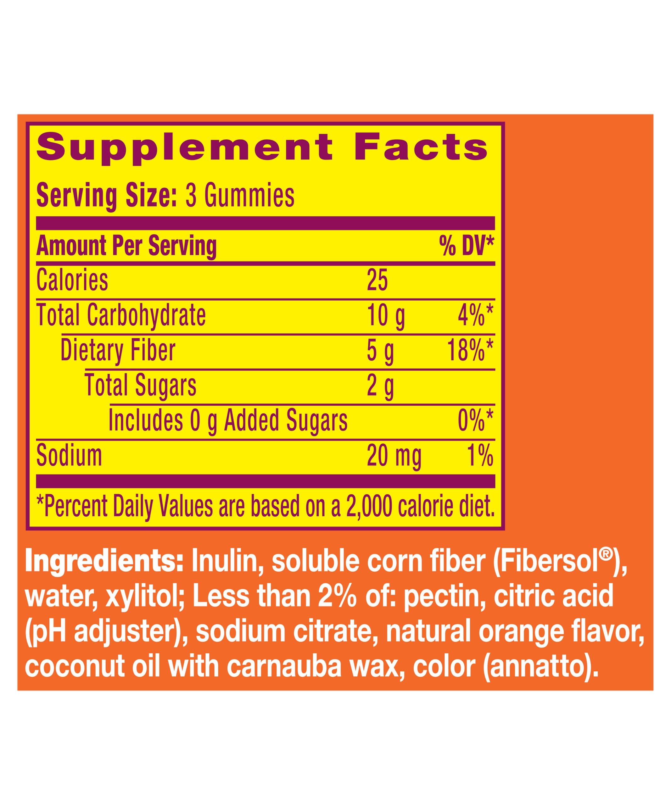 Metamucil Fiber Gummies for Adults, No Sugar Added Orange Flavor, 5g Prebiotic Plant Based Fiber Supplement Blend, 120 Count