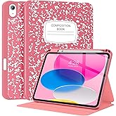 Supveco Case for iPad (A16) 11th Generation 11 inch (2025),iPad 10th Generation 10.9 inch (2022) with Pencil Holder-[Auto Wake/Sleep],Premium Folio Stand Case with Soft TPU Back Cover-Watermelon