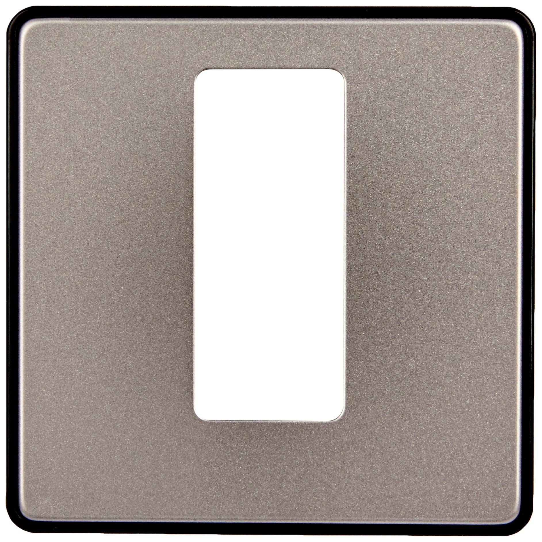 MK (ELECTRIC) Dimensions 1 Gang 50A Dp Switch And Neon Satin Steel Finish Frontplate With A Black Trim White