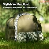 VonShef Picnic Backpack 4 Person Green with Complete Dining Set & Blanket view 2