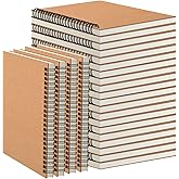 YOTNUS 24 Pack A5 Spiral Notebooks Journal with Kraft Cover, 5x8 Inches, Ruled Lined Paper, for Work, Sketches, Study, Notes Taking, Gifts, Brown (24 PCS(Lined))