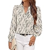 Avanova Women Long Sleeve Blouse V Neck Tops Work Business Casual Shirts