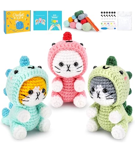 Kit Crochet Débutant 6 Animaux Avec Tutoriel Vidéo | Fil Coton, Crochets Ergonomiques | Cadeau Créatif Enfant - 9