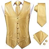 Dubulle Suit Vest Tie Set Mens Gold Plaids Paisley