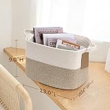 TIMEYARD Woven Storage Basket Cotton Rope Square 33x25x22.5cm Brown view 2