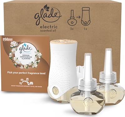 Glade Plug In Air Freshener Holder and Refills Sandalwood Jasmine 3 x 20ml