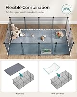 SONGMICS Pet Playpen with Floor 143x73x46 cm Grey LPC002G01 view 6