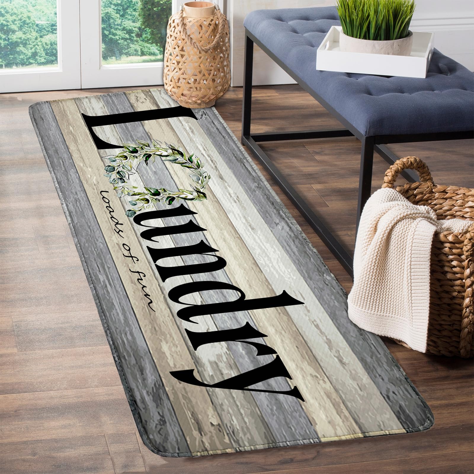 Photo 1 of Laundry Room Organization, 20"X47" Non-Slip Laundry Room Runner, Waterproof Kitchen Floor Mat Cushioned Comfort Standing Mat, Low-Pile Soft Rug Runner for Entryway Bedroom Living Room Bathroom
