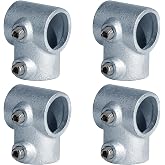 4 PCS Single-Socket Tee Structural Pipe Fitting | Fits 1" Nominal (OD 1.315") Galvanized Pipe