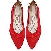 HIULYCENCE Pointed Toe Flats for Women Ballet Flats Comfortable Dressy Knit Lightweight Casual for Work Office Womens Flats