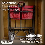 Oypla Red Heavy Duty Foldable Garden Trolley 70KG Capacity Wagon view 5