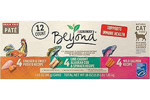 Purina Beyond Grain Free, Natural Pate Wet Cat Food, Grain Free Pate Variety Pack - (2 Packs of 12) 3 oz. Cans