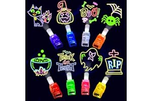 POPOOO 24PCS Halloween Neon theme Party Favors-LED Finger Lights：Glow-in-the-Dark Light-Up Toys Bulk for Kids Boys Girls,Trick or Treat Non Candy Gifts, Halloween Goodie Bag Stuffers, Classroom Prizes Gifts