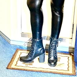 soda women's malia faux leather lace up chunky ankle boot