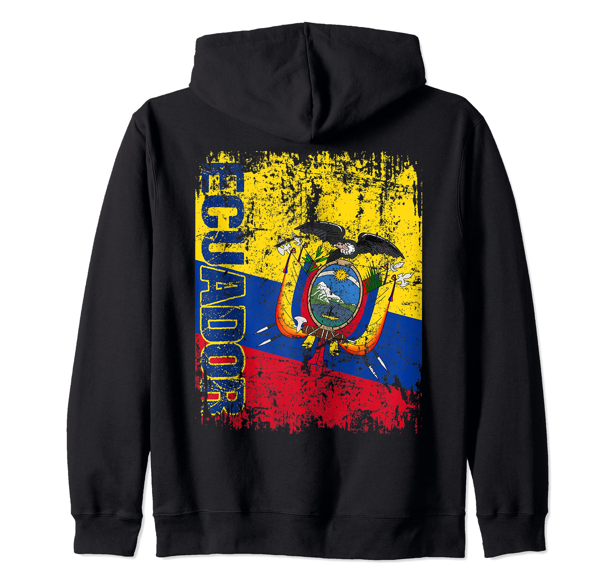 ECUADOR Flag Vintage Distressed ECUADOR Zip Hoodie