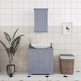 Yaheetech Under Sink Cabinet Freestanding 60x30x60 cm Gray view 2