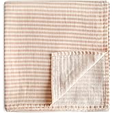 mushie Muslin Baby Swaddle Blanket | 100% Organic Cotton (Natural Stripe)
