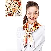 CBC Crown Autumn Fall Leaves Leaf Pattern Silky Feel Scarf 13"x60" or 35"x35"