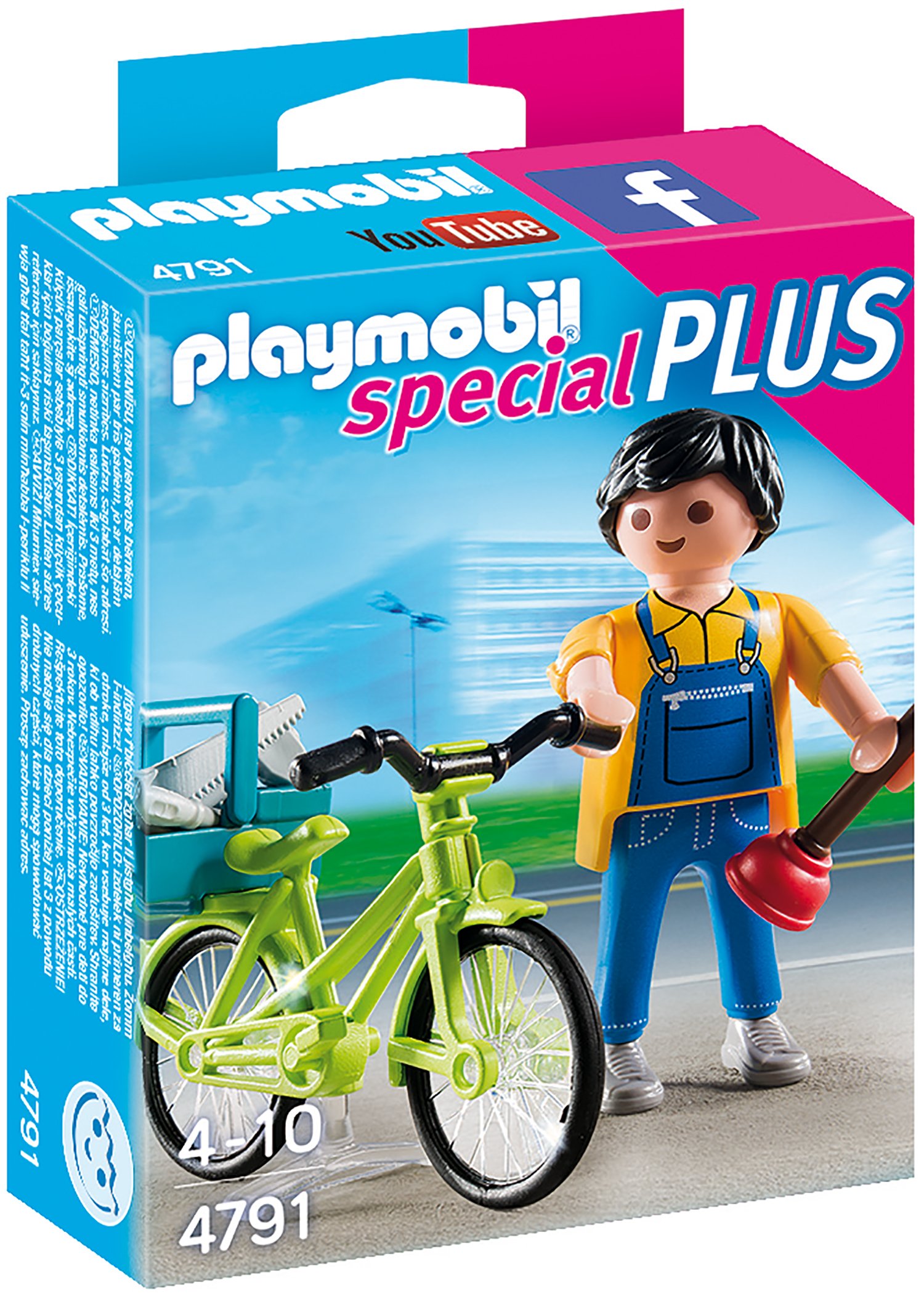 Playmobil 4791 Special Plus Handyman with Bike, Fun Imaginative Role-Play, PlaySets Suitable for Children Ages 4+