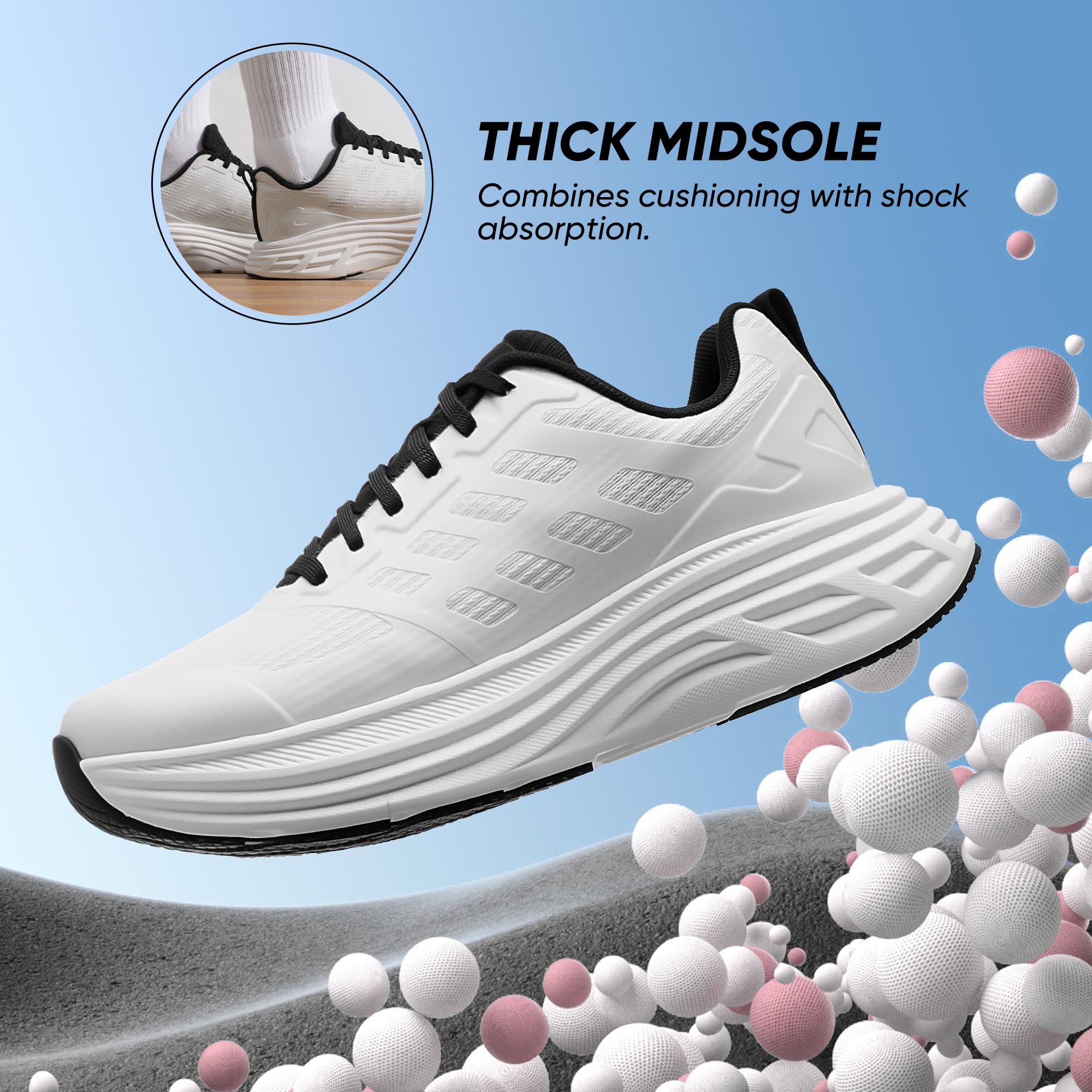 NORTIV 8 Women's Walking Shoes Cushion Running Tennis Shoes ActiveFloat Non-Slip Comfortable Breathable Workout Gym Sports Athletic Fashion Sneakers