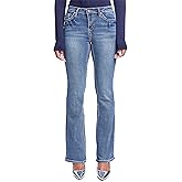 YMI Womens YMI Jeans Women's Mid Rise Heavy Stitch Bootcut Cross Studded Jeans