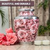 BOLD & DIVINE Hand Painted Pink Rose Cremation Urn Large 200 Cubic Inches view 5