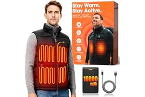 qsvgms Heated Vest for Men, 16000mAh 7.4V Battery Pack Included, Rechargeable Heated Vest for Hunt Camping Cycling Ski