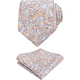 Alizeal Mens 3.15'' Flower Tie with Floral Handky Set