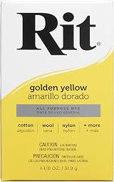 Rit All-Purpose Powder Dye Golden Yellow for Fabric 500+ Colors