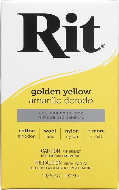 Rit All-Purpose Powder Dye Golden Yellow for Fabric 500+ Colors