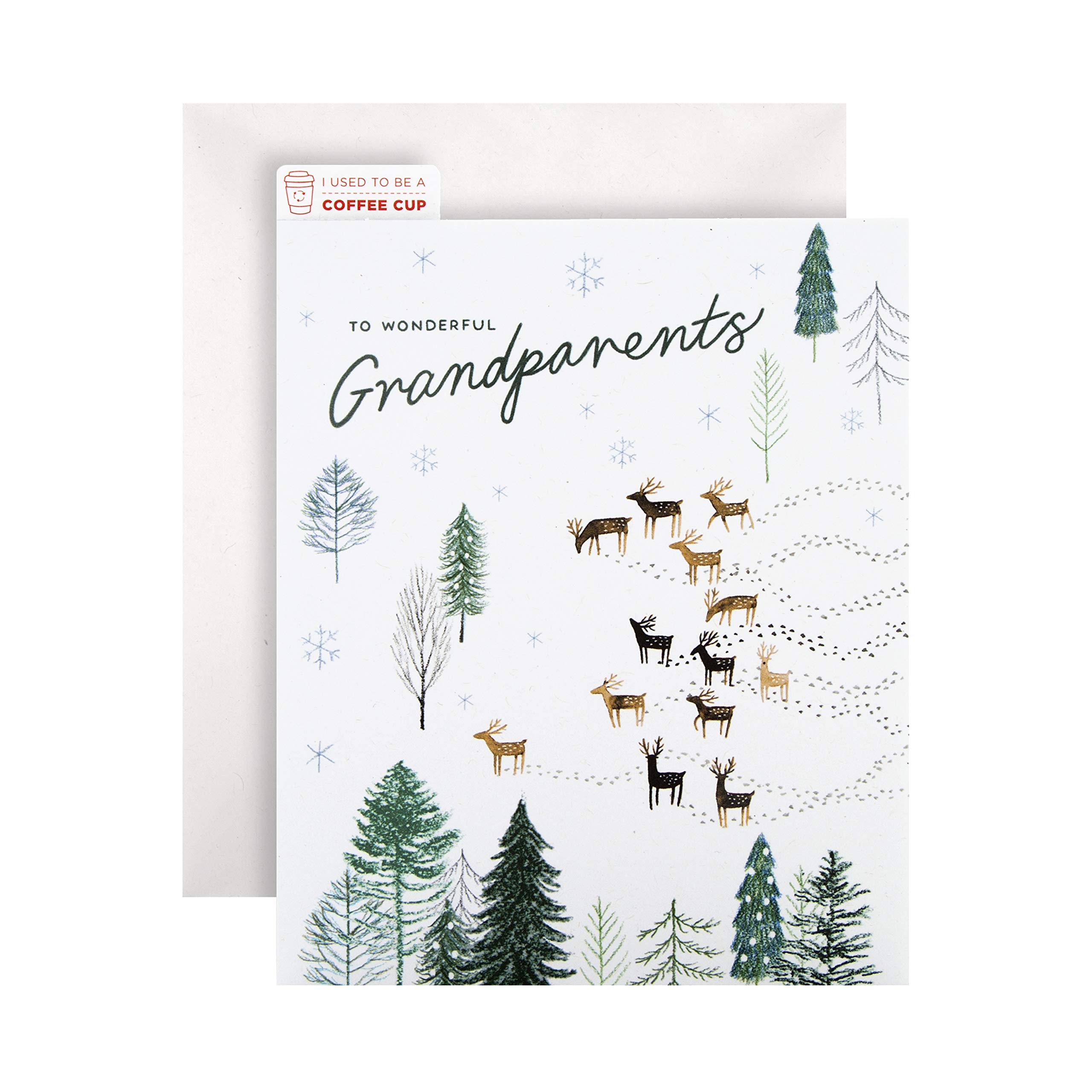 Hallmark CupCycled Christmas Card for Grandparents - Cute Winter Scene Design