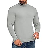 ZAFUL Men's Mock Turtleneck Shirts Long Sleeve Lightweight Slim Fit Undershirt Tops Ribbed Pullover Dress Base Layer Shirts