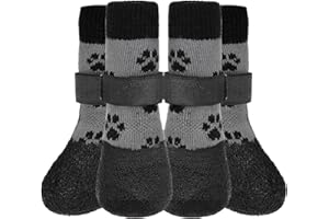 KOOLTAIL Anti Slip Dog Socks for Hot/Cold Pavement to Prevent Licking Paws,Booties for Hardwood Floors,Traction Rain Dog Boots&Paw Protectors Shoes with Grip for Small Medium Large Senior Dogs