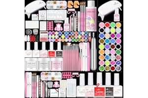 SAVILAND Acrylic Nail Kit with U V Light – Acrylic Nail Set Christmas Gift Set with Acrylic Powder and Liquid Set Acrylic Nail Brush Practice Finger Portable Nail Drill for Nails Kit Set for Home DIY