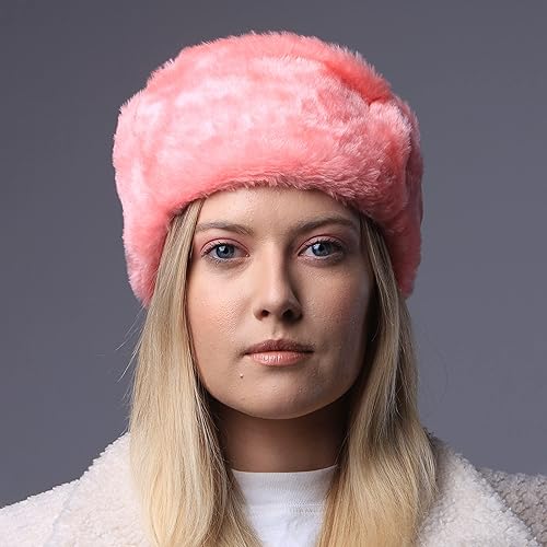 BELEON Ushanka Russian Hat with Ear Flaps Taylor Y2K Soviet Trooper  Winter Fur Hat Pink