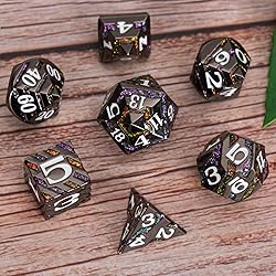 Metal Dice Set DND,Metallic Glitter Stripes D&D