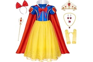 Princess Snow White Dress Costume for Toddler Girls Birthday Halloween Cosplay Party with Accessories 2-11 Years
